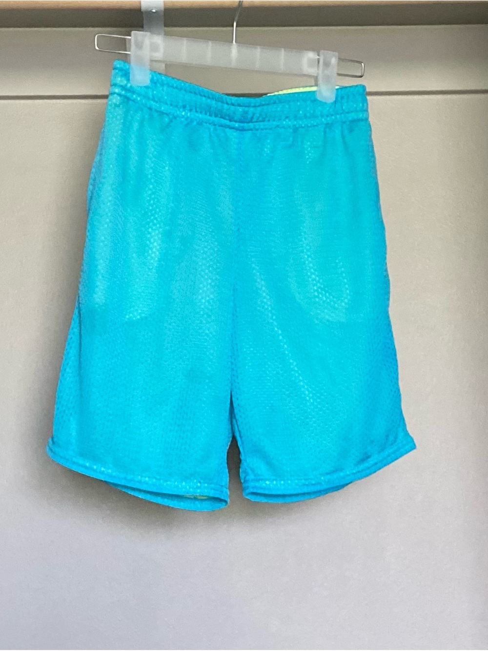 Bright Aqua Mesh Athletic Shorts